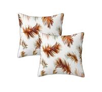 Housse de Coussin Exterieur Impermeable 90x90 cm Tropical Housse Coussin Salon de Jardin Exterieur Taie Oreiller, Lot de 2 Carrée Lin Taie d'oreiller Canapé Plantes, Patio Terrasse Decoration Z-961