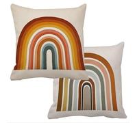 Housse de Coussin Exterieur Impermeable Pour Salon de Jardin Protege 65x65cm Taie Oreiller Abstrait Housse de Canapé Lin Lot de 2 Coussin Decoratif Extérieur Simple Canape Décoration Coussins f-13811