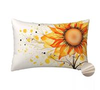 Housse de Coussin Fleur 40x70 cm, Lot de 2 Housse Coussin Tournesol Housses de Coussin Canape Decoration Taie D'Oreiller en Lin, Housse de Coussin Rectangulaire pour Salon Chambre Decoration -YM641