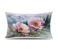 Housse de Coussin Fleur Taie d'oreiller 50x70 cm Lot de 1 en Velours Coussin Decoratif Impression Double Face avec Fermeture éclair Invisible Taie Oreiller, Decoration Maison Salon, Montagne T9-312