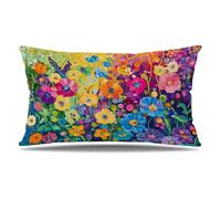 Housse de Coussin Fleur Taie d'oreiller 60x90 cm Lot de 1 en Velours Coussin Decoratif Impression Double Face avec Fermeture éclair Invisible Taie Oreiller, Decoration Maison Salon, Couleur T9-277