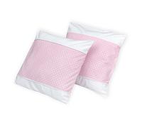 Housse de coussin Force Kids Blanc uni/pois blanc sur rose