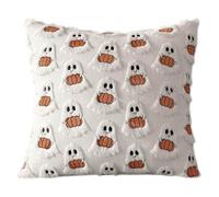 Housse de Coussin Halloween 1 taie d'oreiller en peluche Halloween, motif décoratif d'Halloween, douce et mignonne, sans noyau d'oreiller, pour Canapé, Chambre Coucher Salon Maison (B, One Size)
