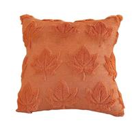 Housse de Coussin Halloween Décoratives Peluche Orange Motif Feuilles d'érable 45 x 45 cm, Velours Decoration Automne, pour les Fêtes, pour Canapé, Chambre Coucher Salon Maison Fêt (E, One Size)