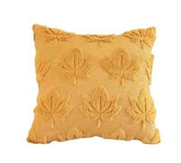 Housse de Coussin Halloween Décoratives Peluche Orange Motif Feuilles d'érable 45 x 45 cm, Velours Decoration Automne, pour les Fêtes, pour Canapé, Chambre Coucher Salon Maison Fêt (C, One Size)
