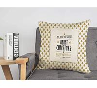 Housse de Coussin Holiday Eason Merry Awaresome Christmas with The Tree Holidays Typography Greeting Colorful Year Star Housses de Coussin Confortables 18 x 18 Pouces pour lit Voiture Salon