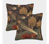 Housse De Coussin Homme vêtu d'une robe rouge flottante, son troisième œil rayonnant de lumière Taies D'oreiller Canapé Coussin Décoratif Motif,adapté Décoratives Pour De Balcon 50x50cm Paquet De 2