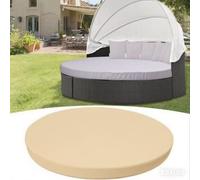 Housse de coussin imperméable pour lit de jour de taille universelle - Taie d'oreiller ronde de 167,6 cm - Beige - Housse de rechange pour chaises longues de jardin