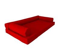 Housse de coussin imperméable pour lit jumeau, housse de matelas de rechange durable pour balancelle et canapé-lit, parfaite pour terrasse et porche - Rouge vif