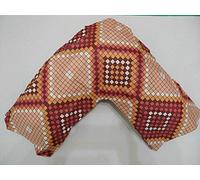 Housse de coussin imprimée en forme de V - Grossesse Maternité Support orthopédique allaitement (petits cubes)