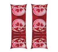 Housse de coussin imprimée Happy Valentine 50,8 x 152,4 cm, taie d'oreiller longue avec fermeture éclair