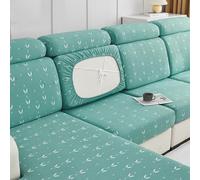 Housse De Coussin ImpriméE Pour Canapé Couvre De Dossier 1 2 3 4 Places Housse De Coussin De SièGe De Canapé, Protege De Coussin En Individual, Fermeture Par Cordon (L: 60-90cm- W: 30-50cm,Green)