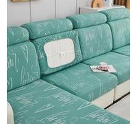 Housse De Coussin ImpriméE Pour Canapé Couvre De Dossier 1 2 3 4 Places Housse De Coussin De SièGe De Canapé, Protege De Coussin En Individual, Fermeture Par Cordon (L: 95-135cm- W: 65-95cm,Green 2)