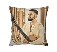 Housse de Coussin Kendji France Girac, taie d'oreiller imprimée en 3D pour la Maison, Housse carrée Douce pour Salon, décoration de Chambre à Coucher, canapé 18 x 18 Pouces