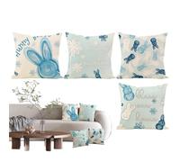 Housse De Coussin Lapin - 45 X 45 Cm, 4 Pièces, Taie D'oreiller Lapin, TaieD'oreiller LapinDe Printemps, TaieD'oreiller Décorative | Housse De Coussin Carrée Avec Fermeture Éclair Cachée Pour Canap