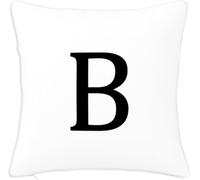 Housse De Coussin Lettre B Cache-Coussin Blanc Taies d'oreiller Doux Housse Décorative pour Salon Lit Canapé 45X45cm