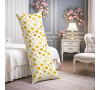 Housse de coussin lombaire décorative en velours doux de style rétro et rustique avec fermeture éclair, longue taie d'oreiller printanière pour lit, canapé, tête de lit, 50,8 x 137,2 cm, jaune à pois
