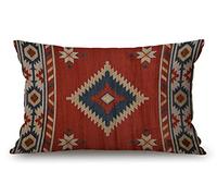 Housse de coussin lombaire en coton et lin motif sud-ouest américain pour canapé, décoration d'intérieur, oblong 30,5 x 50,8 cm