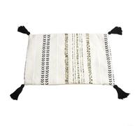 Housse de coussin lombaire en tissu chenille pour siège extérieur Motif rayé Convient à tous les environnements Blanc 30 x 50 cm