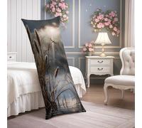 Housse de coussin lombaire en velours doux avec fermeture éclair pour lit, canapé, tête de lit, 50,8 x 137,2 cm, nature nature paysage d'herbe rustique
