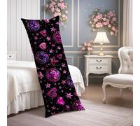 Housse de coussin lombaire longue en velours doux avec fermeture éclair pour lit, canapé, tête de lit, 50,8 x 137,2 cm, motif boule disco