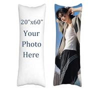 Housse de Coussin Long Personnalisée avec Photos ou Texte, Taie d'oreiller Photo d'amour Unique, Cadeau d'anniversaire Créatif pour Toutes Occasions Idées Cadeaux Originaux avec Photo, 20x60 inch