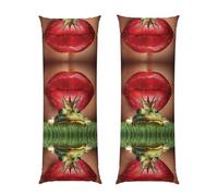 Housse de coussin longue avec fermeture éclair Motif lèvres rouges Getting Ready To Kiss A Frog 50,8 x 152,4 cm