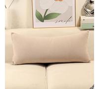 Housse de coussin longue en chenille pour canapé - Différentes housses de coussin décoratives pour canapé - Housse de coussin carrée zippée - Taille : 50 x 70 cm - Couleur : marron clair