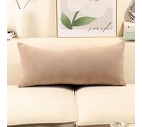 Housse de coussin longue en chenille pour canapé - Différentes housses de coussin décoratives pour canapé - Housse de coussin carrée zippée - Taille : 30 x 70 cm - Couleur : jaune clair