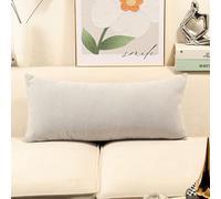 Housse de coussin longue pour canapé - Housse de coussin chenille - Différentes housses de coussin décoratives pour canapé - Housse de coussin carrée zippée - Taille : 50 x 70 cm - Couleur : gris