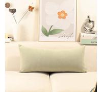 Housse de coussin longue pour canapé - Housse de coussin chenille - Différentes housses de coussin décoratives pour canapé - Housse de coussin carrée zippée - Taille : 50 x 70 cm - Couleur : vert