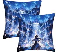 Housse de Coussin Lot de 2, 45x45cm, Taie d'oreiller en Velvet Douce, Cushion Covers Double Face pour Canapé, Bed Pillow Cover, Coussin Decorative Salon, Cadeaux Femmes, Note De RêVe, CZ5J-891