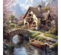 Housse de Coussin Lot de 2, 45x45cm, Taie d'oreiller en Velvet Douce, Cushion Covers Double Face pour Canapé, Bed Pillow Cover, Coussin Decorative Salon, Cadeaux Femmes, Villa Bateau en Bois, CZ5J-52