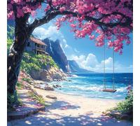 Housse de Coussin Lot de 2, 45x45cm, Taie d'oreiller en Velvet Douce, Cushion Covers Double Face pour Canapé, Bed Pillow Cover, Coussin Decorative Salon, BalançOire Les Rives De La RivièRe, CZ5J-135