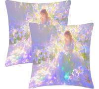 Housse de Coussin Lot de 2, 45x45cm, Taie d'oreiller en Velvet Douce, Cushion Covers Double Face pour Canapé, Bed Pillow Cover, Coussin Decorative Salon, Cadeaux Femmes, Femme De RêVe, CZ5J-549