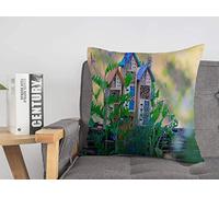Housse de Coussin matériaux spéciaux Maison Compartiments de Jardin utiles Artisan Insectes Population construit repères Housses de Coussin Confortables 45,7 x 45,7 cm pour lit Voiture Salon