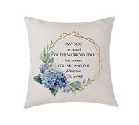 Housse de coussin « May You Be Proud of the Work You Do » - Cadeau de départ à la retraite - Housse de coussin décorative pour 45 x 45 cm