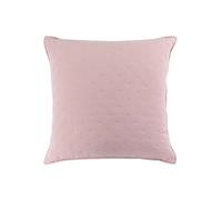 Douceur d'Intérieur, Housse de Coussin +Encart 60 x 60 cm Microfibre Bicolore Mellow Chic Rose/Blanc, 100% Polyester 1643667