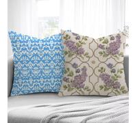 Housse de Coussin Modèle Housse Coussin Exterieur Bleu, Taie d'oreiller 65x65cm Protege Oreiller Lot de 2 Tissu Velours Doux Lavable avec Fermeture éclair Invisible Pour Chambre Décoration R1-239