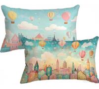Housse de Coussin Moderne Housse Coussin Cabine Taie Oreiller 40x80 Lot de 2 Lin Protege Oreiller Double Face Impression avec Fermeture Eclair Caché pour Patio Jardin Decoration Chambre Salon,Model183