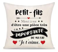 Housse de Coussin Mon Petit-Fils Cadeaux de Mamie et Papy