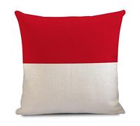 Housse de coussin Monaco rétro populaire pays nationaux drapeaux nationaux en coton naturel lin housses de coussin carrées 45,7 x 45,7 cm pays populaires drapeaux nationaux taies d'oreiller pour