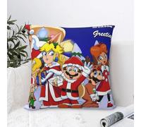 Housse de coussin motif Super Mario Bros - Motif de Noël - Vintage - Pour canapé, décoration d'intérieur