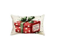 Housse de Coussin Noël Taie d'oreiller 50x70 cm Lot de 1 en Lin Coussin Decoratif avec Fermeture éclair Invisible Taie Oreiller Rectangulaire pour Decoration Maison Chambre Salon Automne, Vert Q9-682