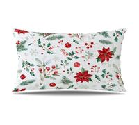 Housse de Coussin Noël Taie d'oreiller 60x80 cm Lot de 1 en Velours Coussin Decoratif Impression Double Face avec Fermeture éclair Invisible Taie Oreiller, Decoration Maison Salon, Blanc T9-582