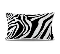 Housse de Coussin Noir Taie d'oreiller 60x80 cm Lot de 1 en Velours Coussin Decoratif Impression Double Face avec Fermeture éclair Invisible Taie Oreiller, Decoration Maison Salon, Blanc T9-203