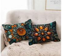 Housse de Coussin Orange BrûLé Taie d'oreiller 30 x 50cm Lot de 2, Taie Oreiller RêVe Coussin Rectangulaire Impermeable Design avec Fermeture Éclair Invisible pour Decoration Maison -lsy250122A