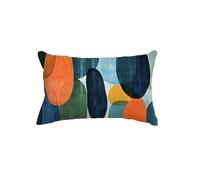 Housse de Coussin Orange Brûlée Taie d'oreiller 30x50 cm Lot de 1 en Lin Coussin Decoratif avec Fermeture éclair Invisible Taie Oreiller Rectangulaire, Decoration Maison Automne, Bleu Marine Q9-437