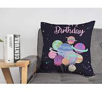 Housse de Coussin Orbit Astronaut Sweet Donut Dessin SpaceComet Chocolate Party Food Drink Design Meteor Housses de Coussin Confortables 45,7 x 45,7 cm pour lit, Voiture, Salon