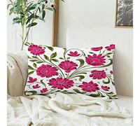Housse De Coussin Ornemental Brown Mexico Folk Flower Green Bloom Dessin Motif De La Nature Mexicaine Rose Oriental Européen Housse De Coussin pour Jardin, Voiture, Maison, 40X60Cm